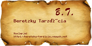 Beretzky Tarzícia névjegykártya
